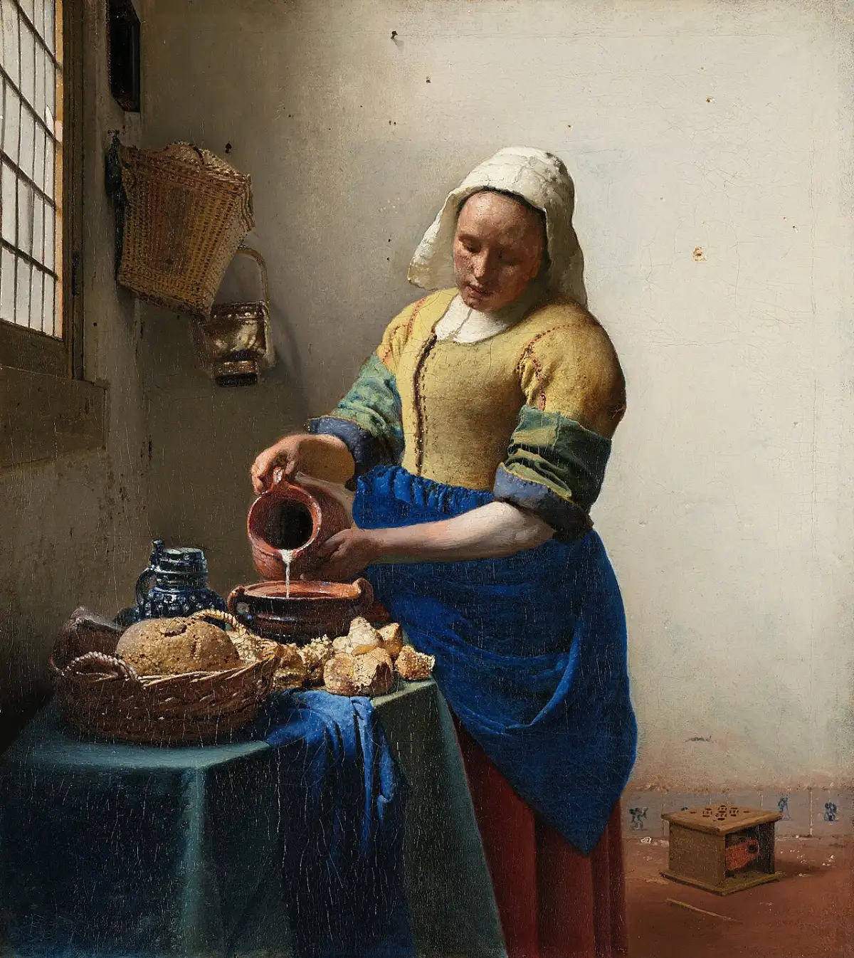 The Milkmaid by Vermeer (decorative background)